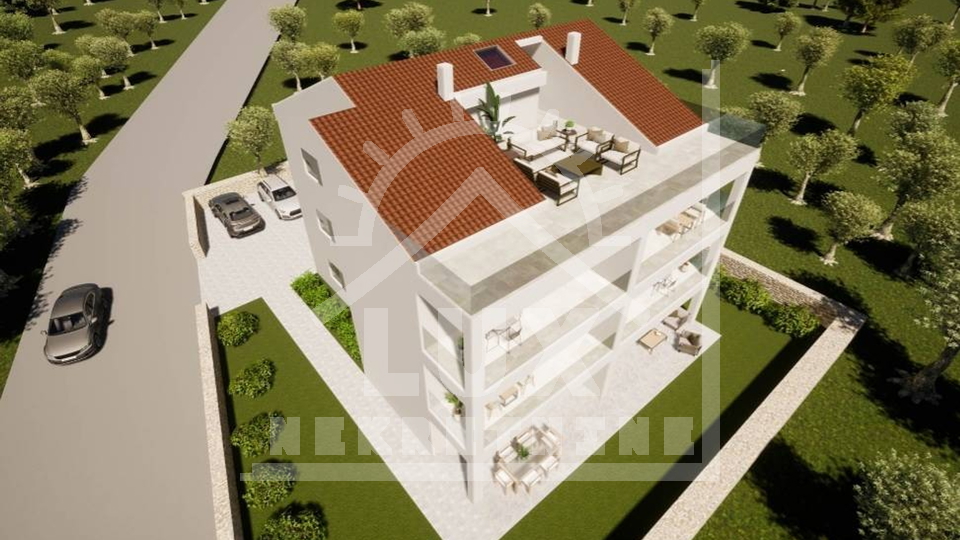 Apartment on the ground floor with a garden, Biograd na moru, new building