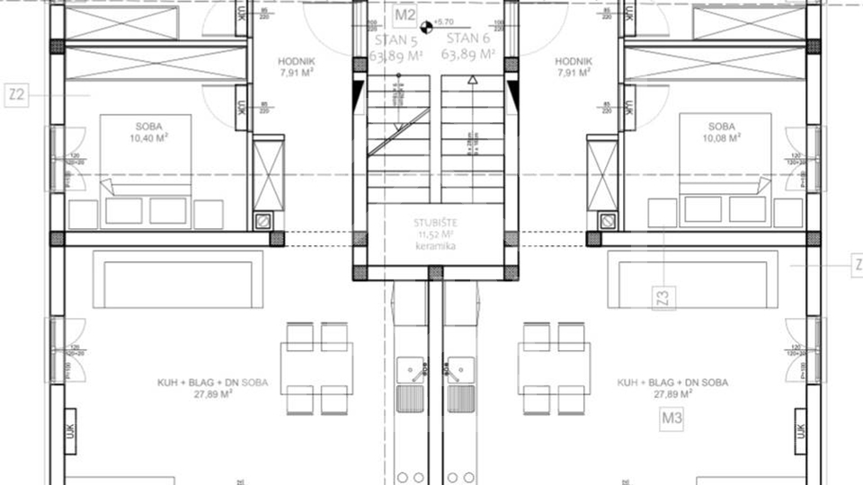 Die Wohnung im 2. Stock, Biograd na moru, Neubau