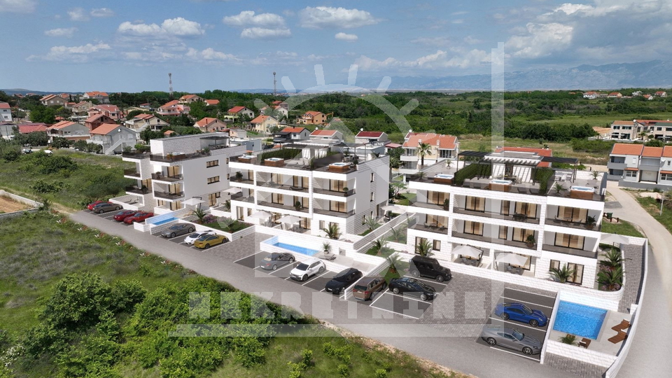 Dvosobni penthouse v 2. nadstropju s strešno teraso, Privlaka pri Zadru, NOVOGRADNJA