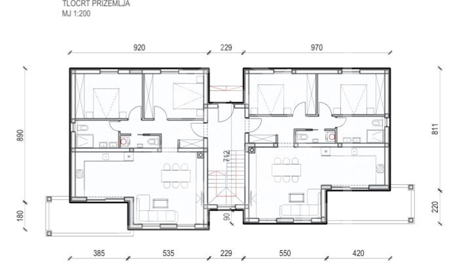 Zweizimmerwohnung im Erdgeschoss mit Garten, UNMÖBLIERT, Vrsi (Mulo), NEU GEBAUT