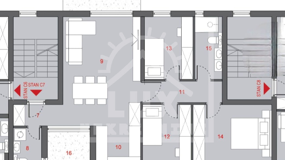 Dreizimmerwohnung im 2. Stock, Zadar (Smiljevac) NEUBAU