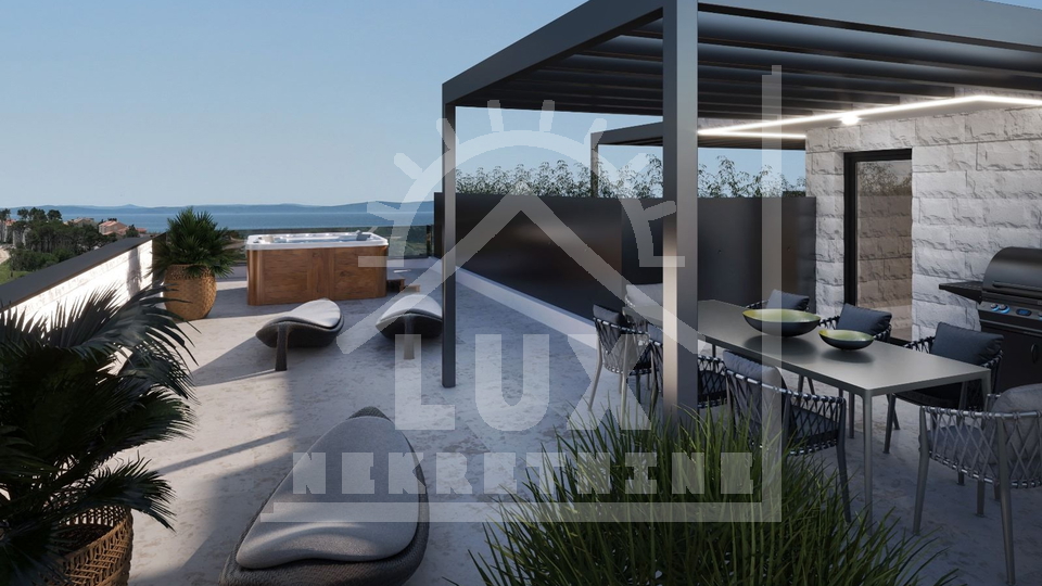 Dvosoban penthouse s krovnom terasom, NOVOGRADNJA, Privlaka kraj Zadra