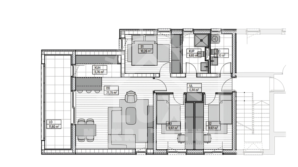 Trosoban stan na 1&period; katu u NOVOGRADNJI&comma; Zadar &lpar;Bulevar&rpar;