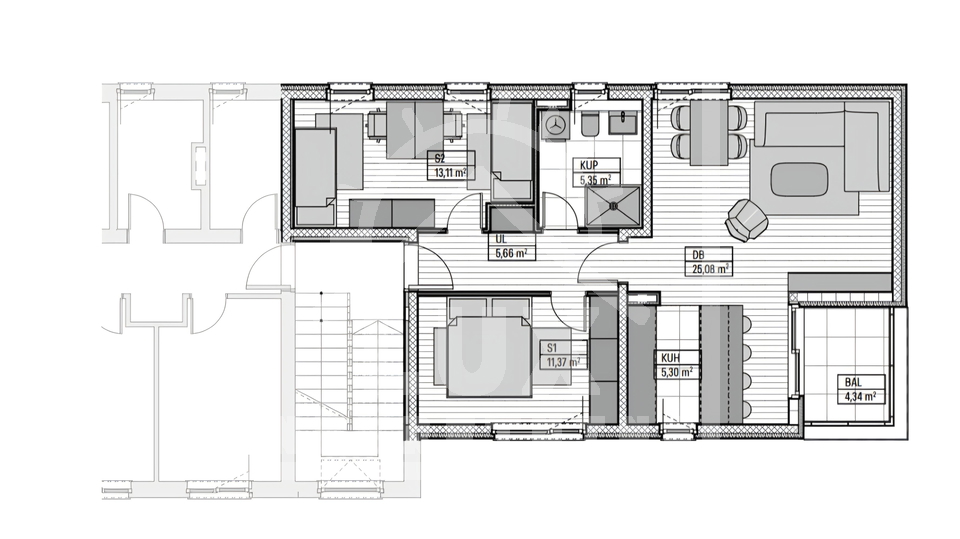 Dvosoban stan na 1&period; katu u NOVOGRADNJI&comma; Zadar &lpar;Bulevar&rpar;