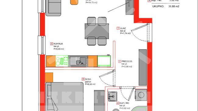 Apartment, 46 m2, For Sale, Zadar - Borik