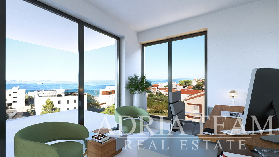 APARTMÁNY VZDÁLENÉ 120 m OD MOŘE, VÝHLED NA MOŘE, NOVOSTAVBA - DIKLO, ZADAR