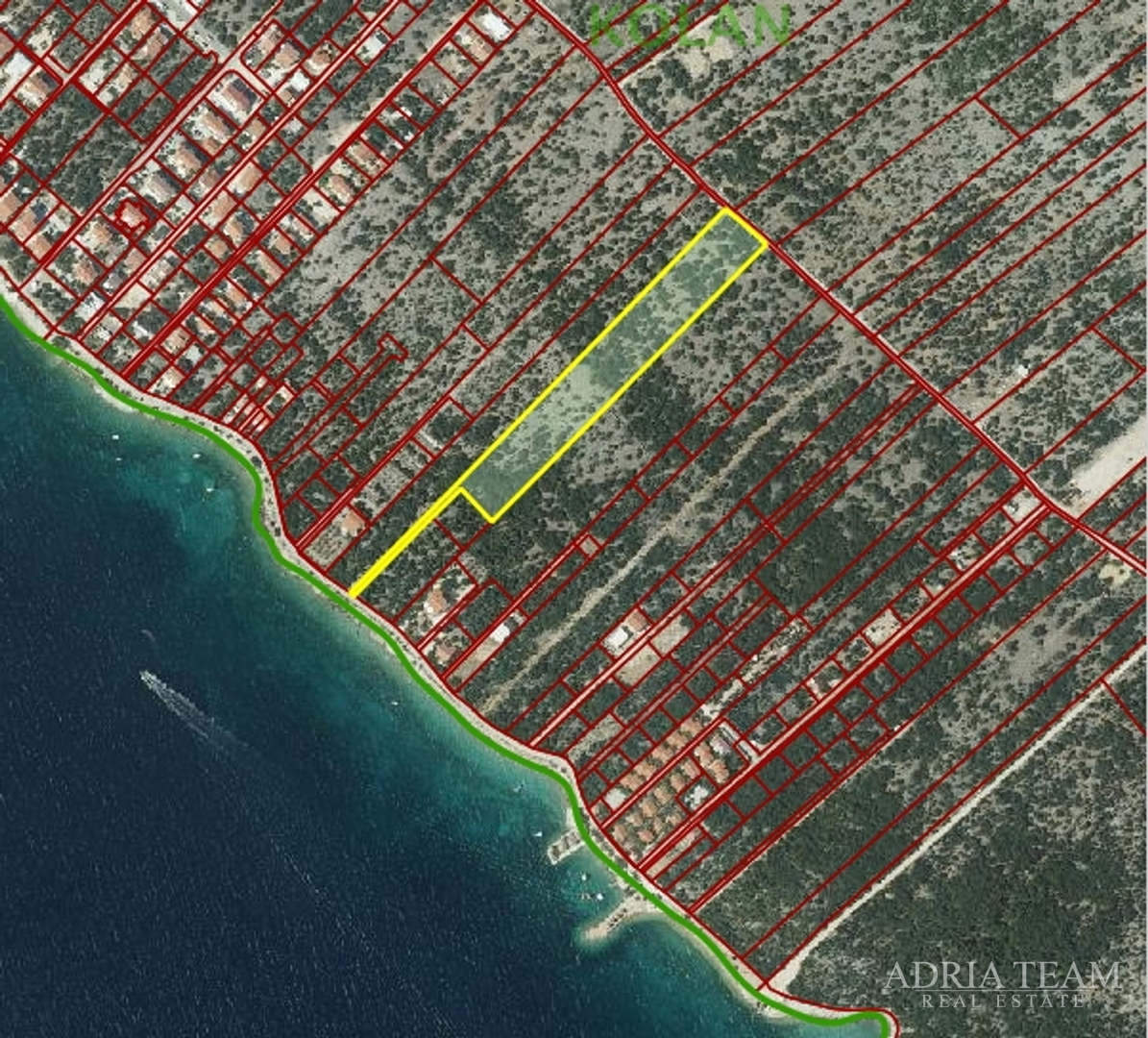 ZEMLJIŠTE T2 ZONA, PRVI RED DO MORA, PAG - KOLAN