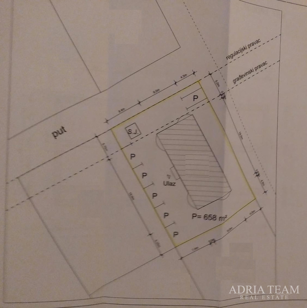 AKCIJA!!! GRAĐEVINSKO ZEMLJIŠE S PROJEKTOM! 500 m OD MORA, JASENICE - MASLENICA