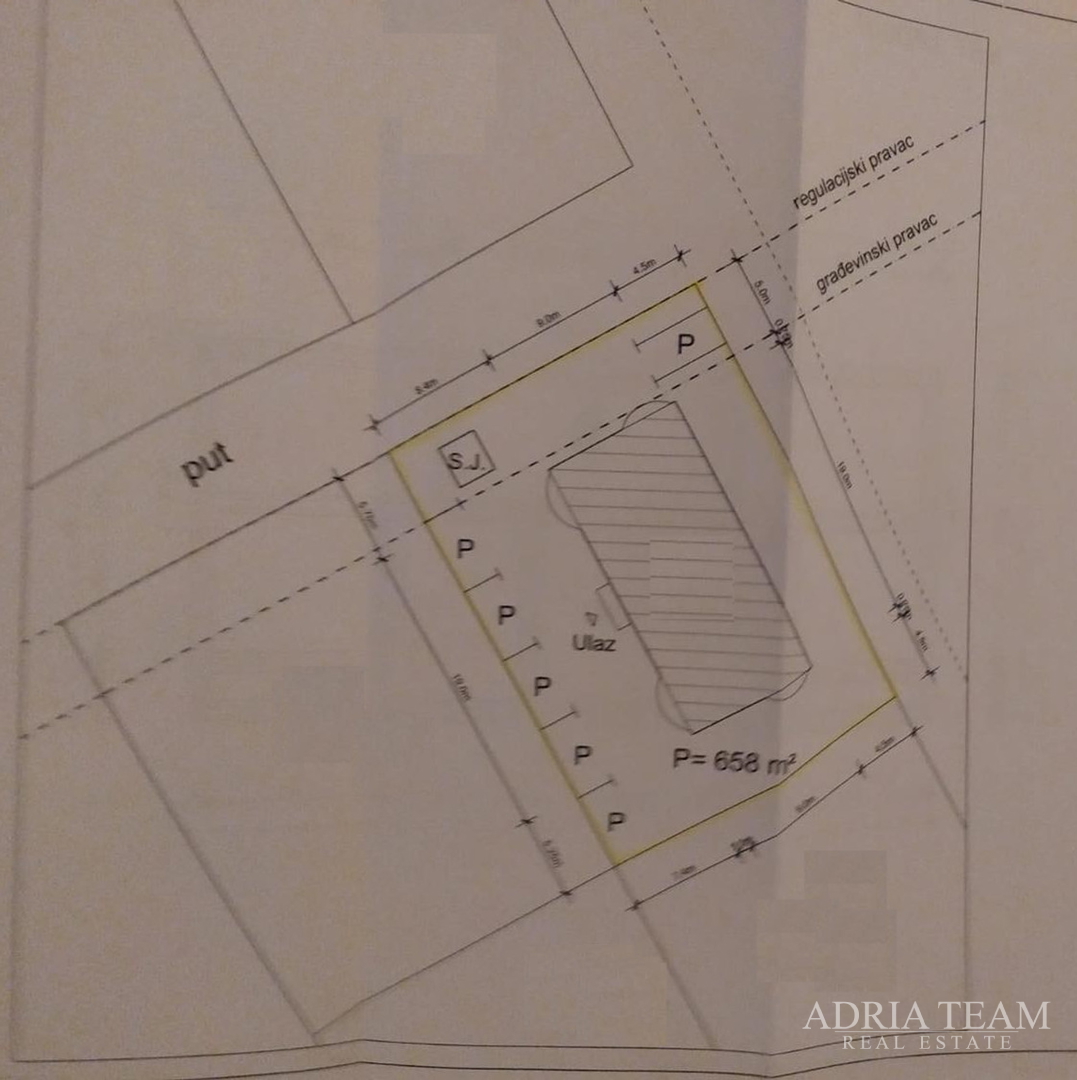 SALE!!! BUILDING LAND WITH PROJECT! 500 m FROM THE SEA, JASENICE - MASLENICA
