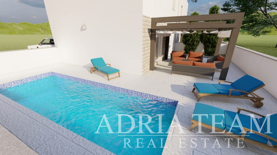 VILLA WITH POOL, 350 m FROM THE SEA, VIR - ZADAR