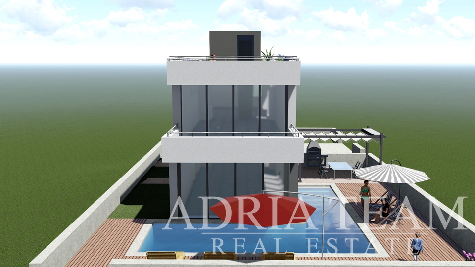 VILLA, NEW BUILDING, 205 M FROM THE SEA - VRSI, MULO