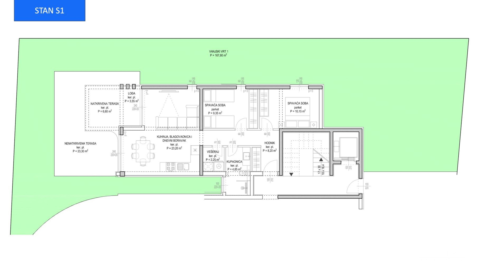 TWO-BEDROOM APARTMENTS - BUILDING A -  WITH SEA VIEW, 350 m FROM THE SEA, ZADAR - DIKLOVAC