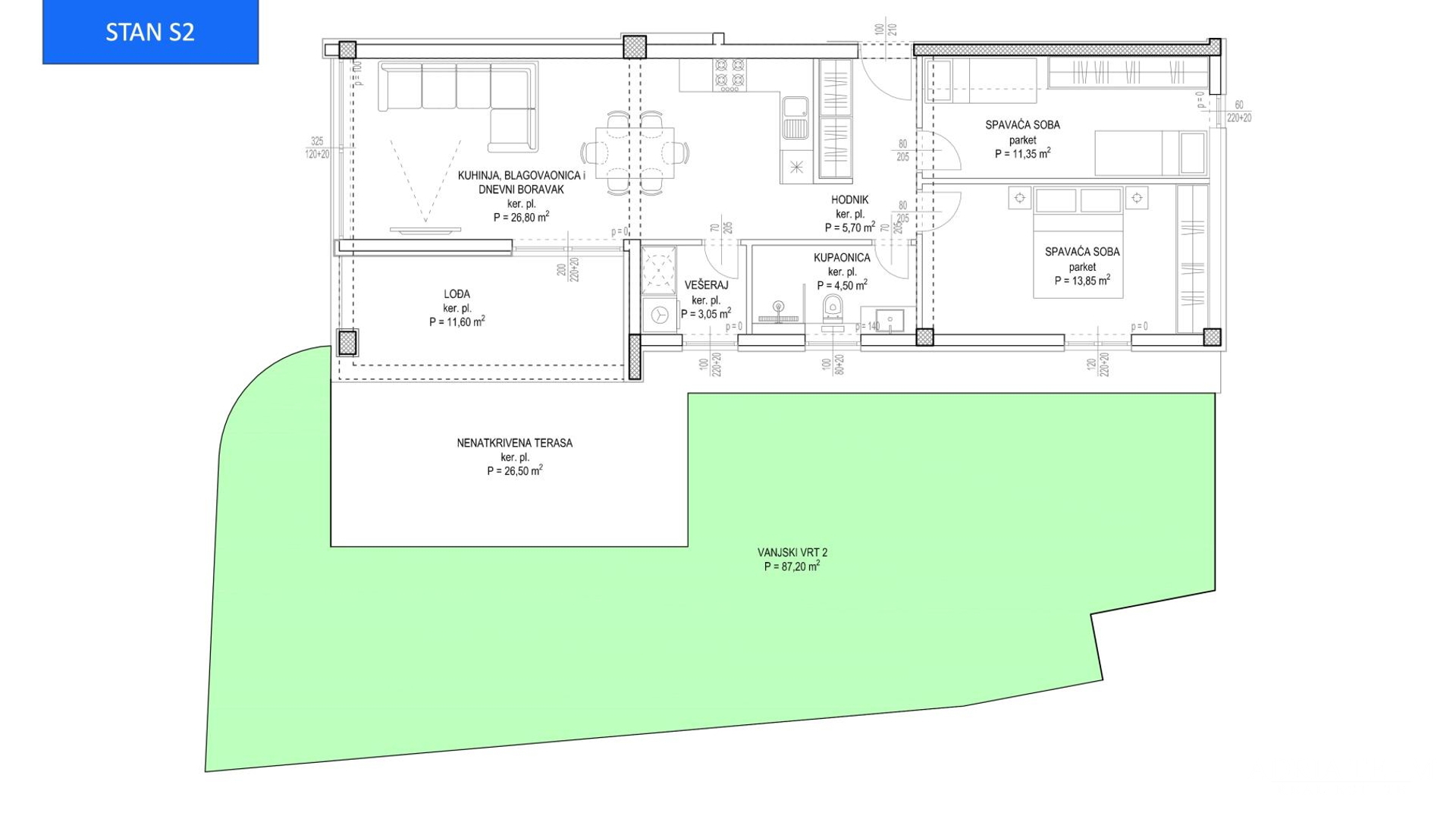 TWO-BEDROOM APARTMENTS - BUILDING A -  WITH SEA VIEW, 350 m FROM THE SEA, ZADAR - DIKLOVAC