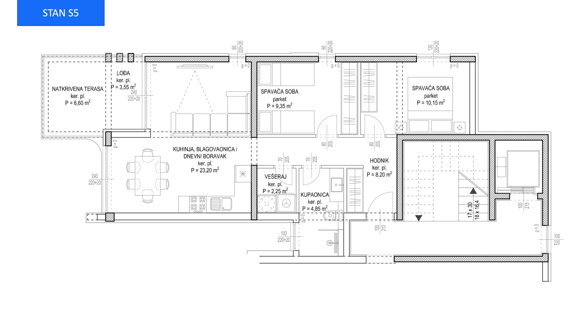 TWO-BEDROOM APARTMENTS - BUILDING A -  WITH SEA VIEW, 350 m FROM THE SEA, ZADAR - DIKLOVAC