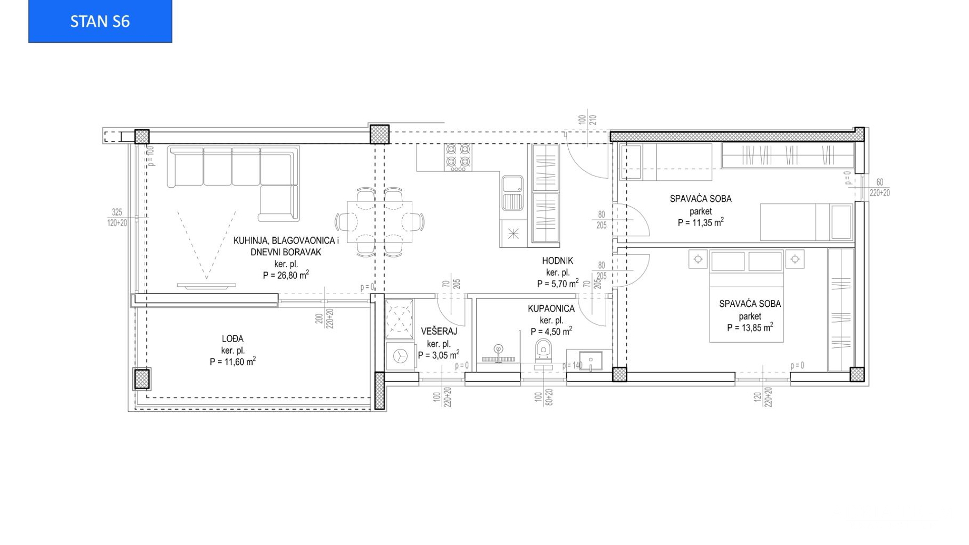 TWO-BEDROOM APARTMENTS - BUILDING A -  WITH SEA VIEW, 350 m FROM THE SEA, ZADAR - DIKLOVAC