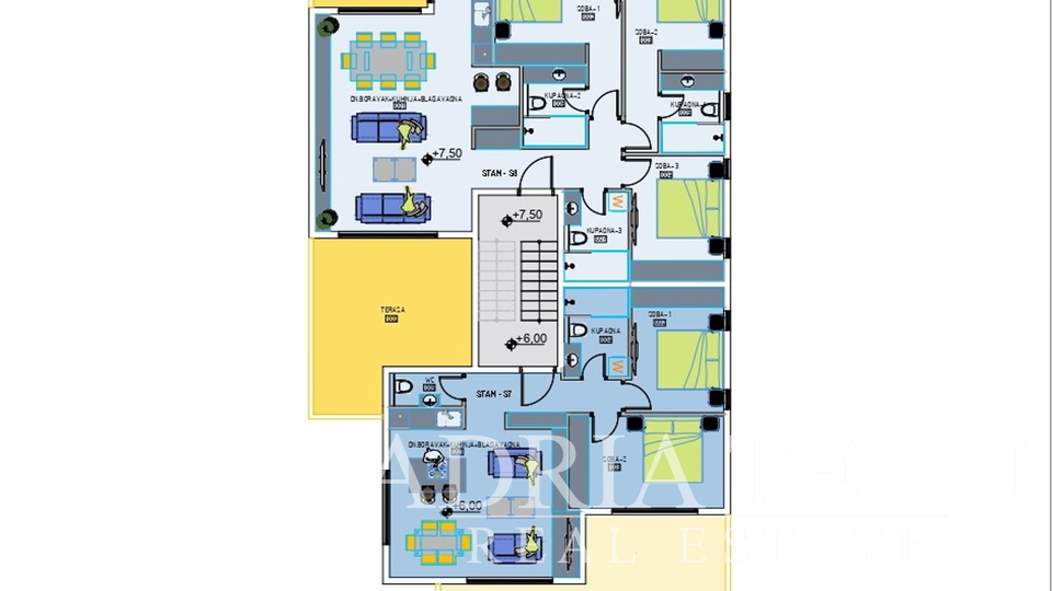 APARTMÁNY 100 m OD MOŘE, NOVOSTAVBA - MANDRE, PAG