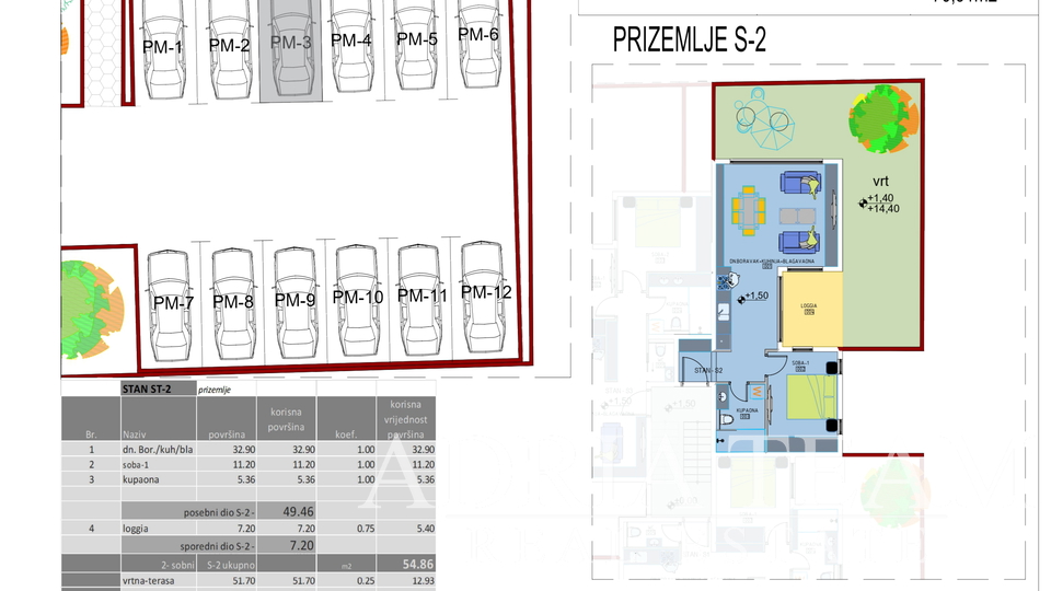 APARTMÁNY 100 m OD MOŘE, NOVOSTAVBA - MANDRE, PAG