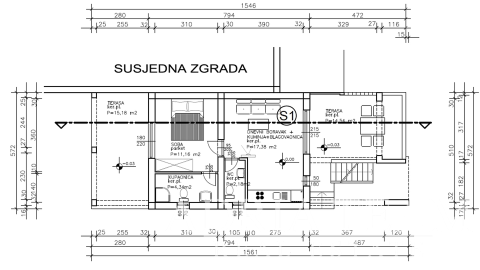 SEMI-DETACHED HOUSE WITH 2 APARTMENTS, CLOSE TO THE CENTER - MALINSKA, KRK