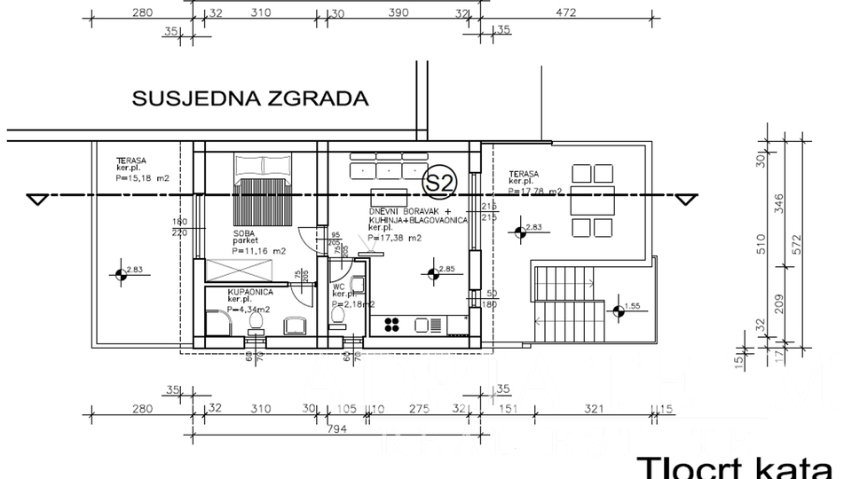 SEMI-DETACHED HOUSE WITH 2 APARTMENTS, CLOSE TO THE CENTER - MALINSKA, KRK