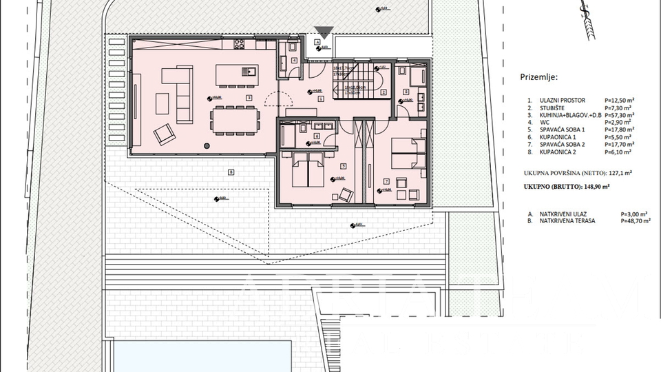 LUXUSNÍ VILA, NOVĚ POSTAVENÁ, 50 m OD MOŘE - LOKVA ROGOZNICA, OMIŠ