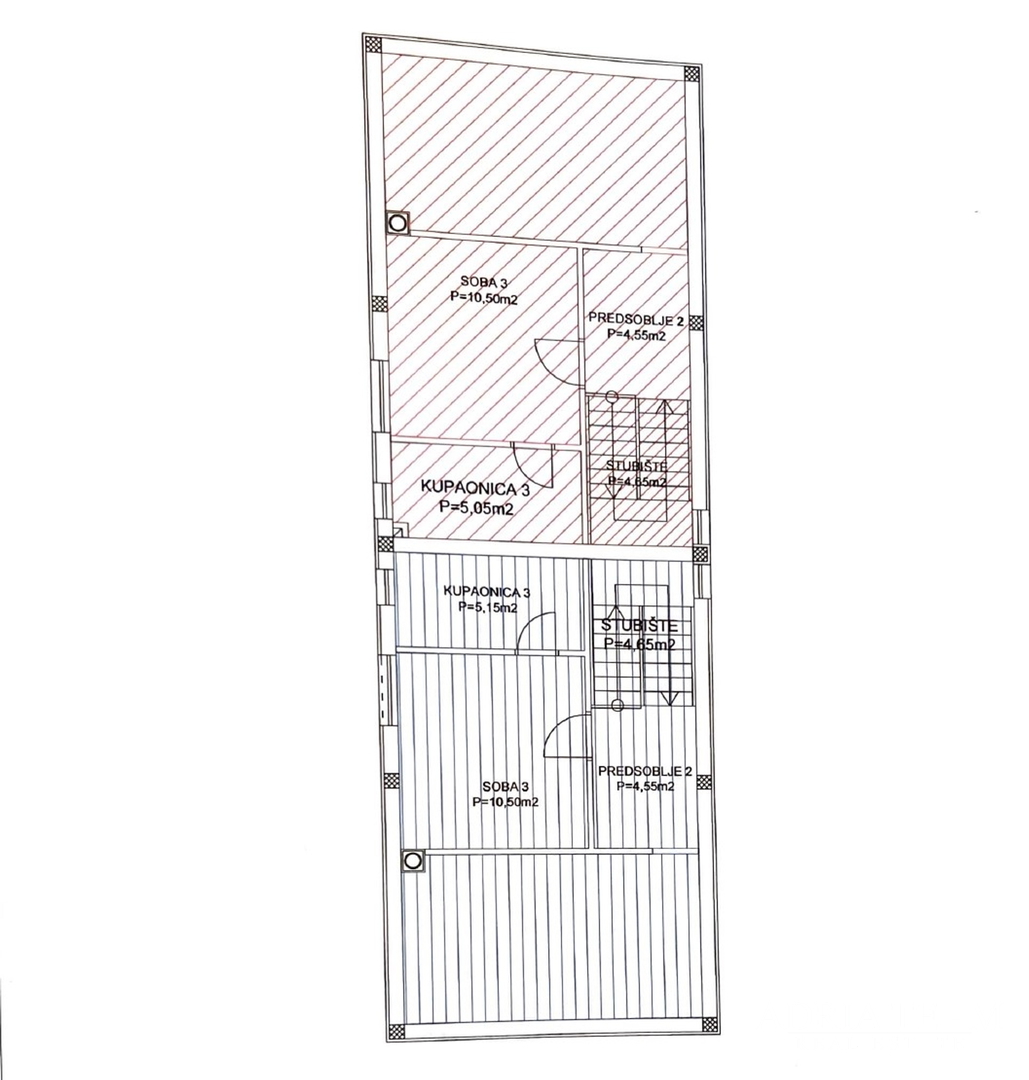 TROETAŽNI APARTMAN U STAMBENOJ ZGRADI - VRSI