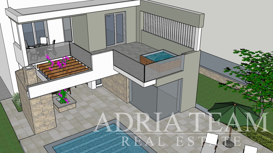 BUILDING LAND WITH PERMIT FOR VILLA WITH POOL, LJUBAČ - RAŽANAC