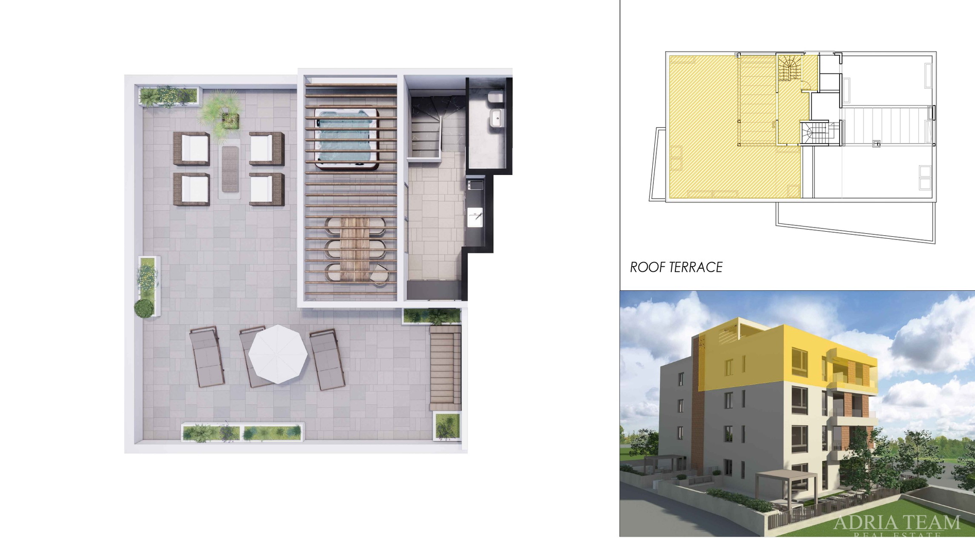 PENTHOUSE S KROVNIM TERASAMA U STAMBENOJ ZGRADI, NOVOGRADNJA - VITRENJAK, ZADAR