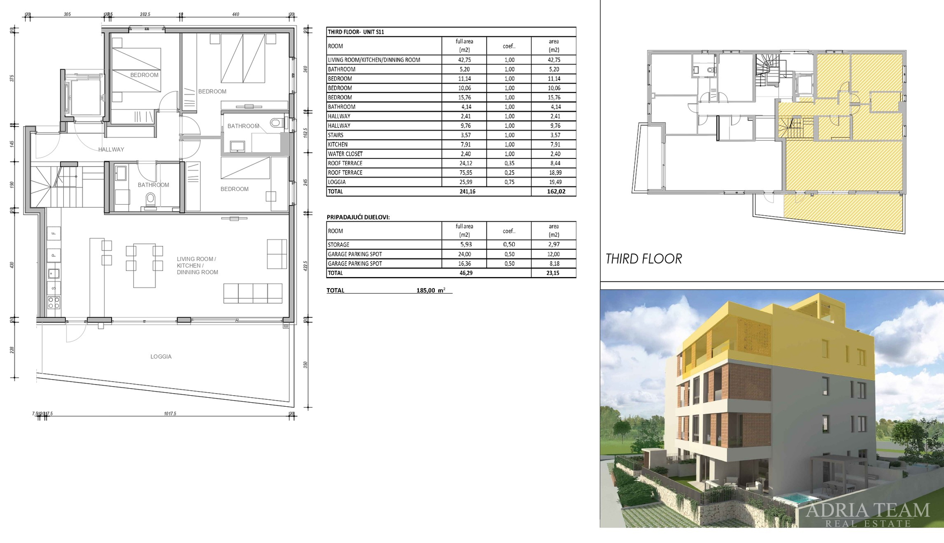 PENTHOUSE S KROVNIM TERASAMA U STAMBENOJ ZGRADI, NOVOGRADNJA - VITRENJAK, ZADAR