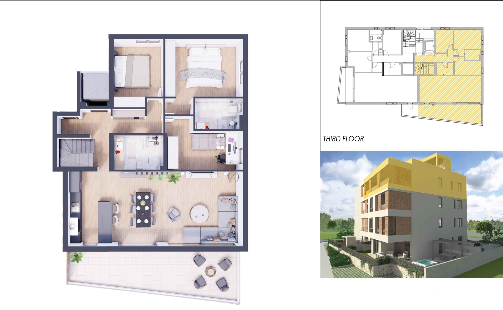 PENTHOUSE S KROVNIM TERASAMA U STAMBENOJ ZGRADI, NOVOGRADNJA - VITRENJAK, ZADAR