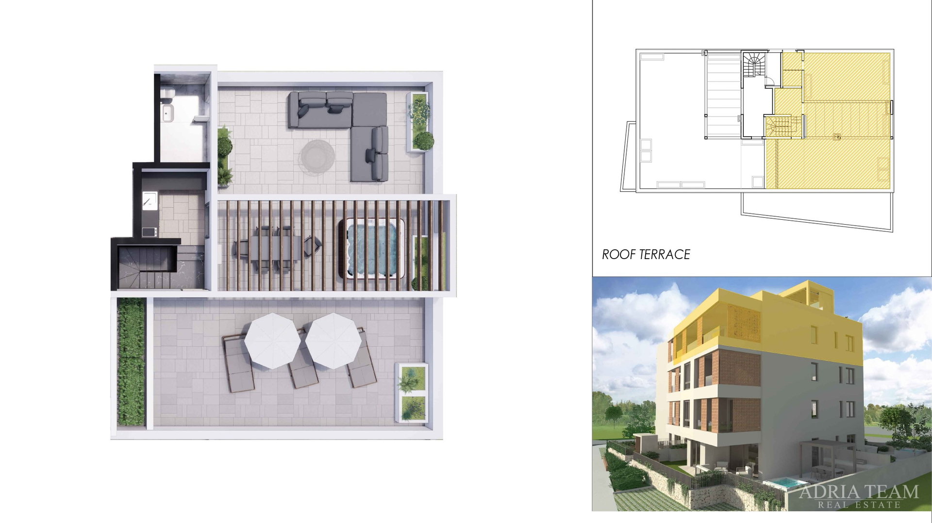 PENTHOUSE S KROVNIM TERASAMA U STAMBENOJ ZGRADI, NOVOGRADNJA - VITRENJAK, ZADAR