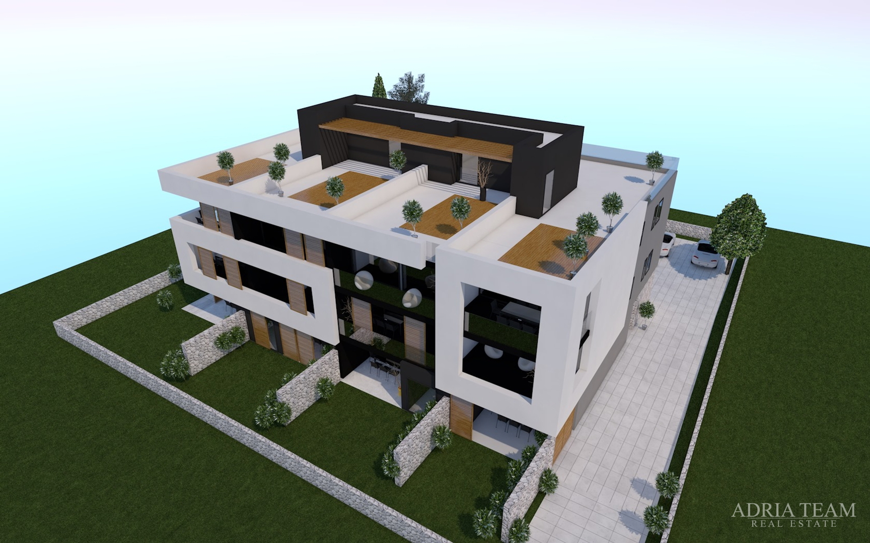 ONE-STOREY AND MULTI-STOREY APARTMENTS IN RESIDENTIAL BUILDING, NEW CONSTRUCTION, 150 m FROM SEA - PRIVLAKA