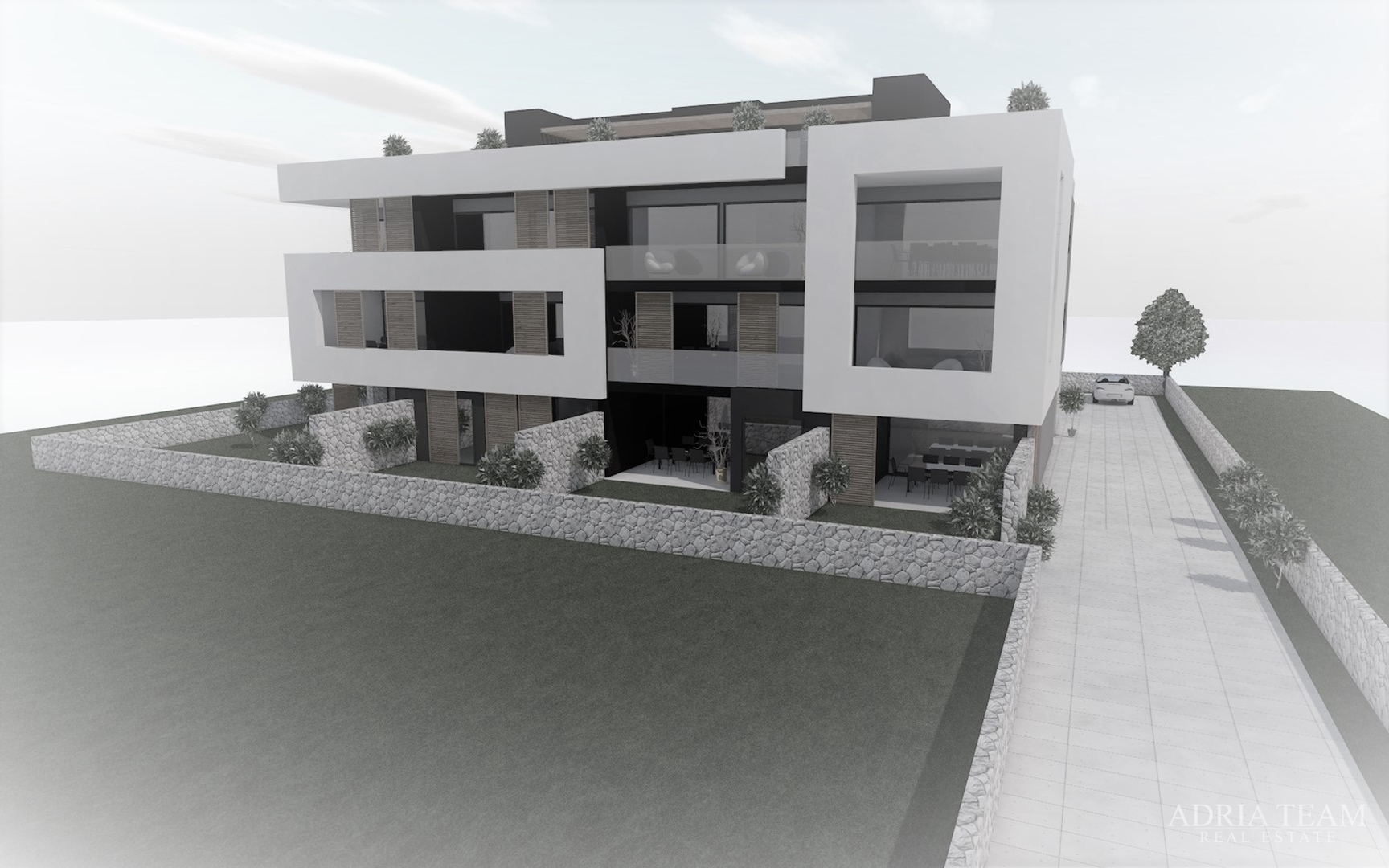 ONE-STOREY AND MULTI-STOREY APARTMENTS IN RESIDENTIAL BUILDING, NEW CONSTRUCTION, 150 m FROM SEA - PRIVLAKA