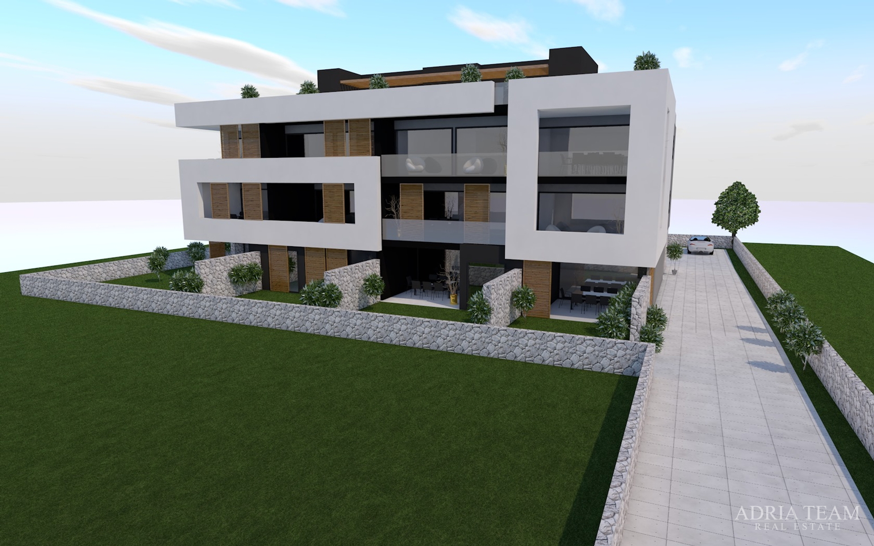 ONE-STOREY AND MULTI-STOREY APARTMENTS IN RESIDENTIAL BUILDING, NEW CONSTRUCTION, 150 m FROM SEA - PRIVLAKA