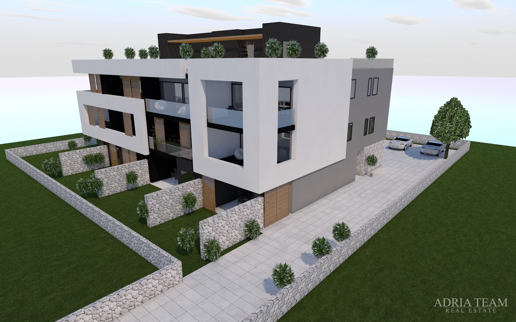 ONE-STOREY AND MULTI-STOREY APARTMENTS IN RESIDENTIAL BUILDING, NEW CONSTRUCTION, 150 m FROM SEA - PRIVLAKA