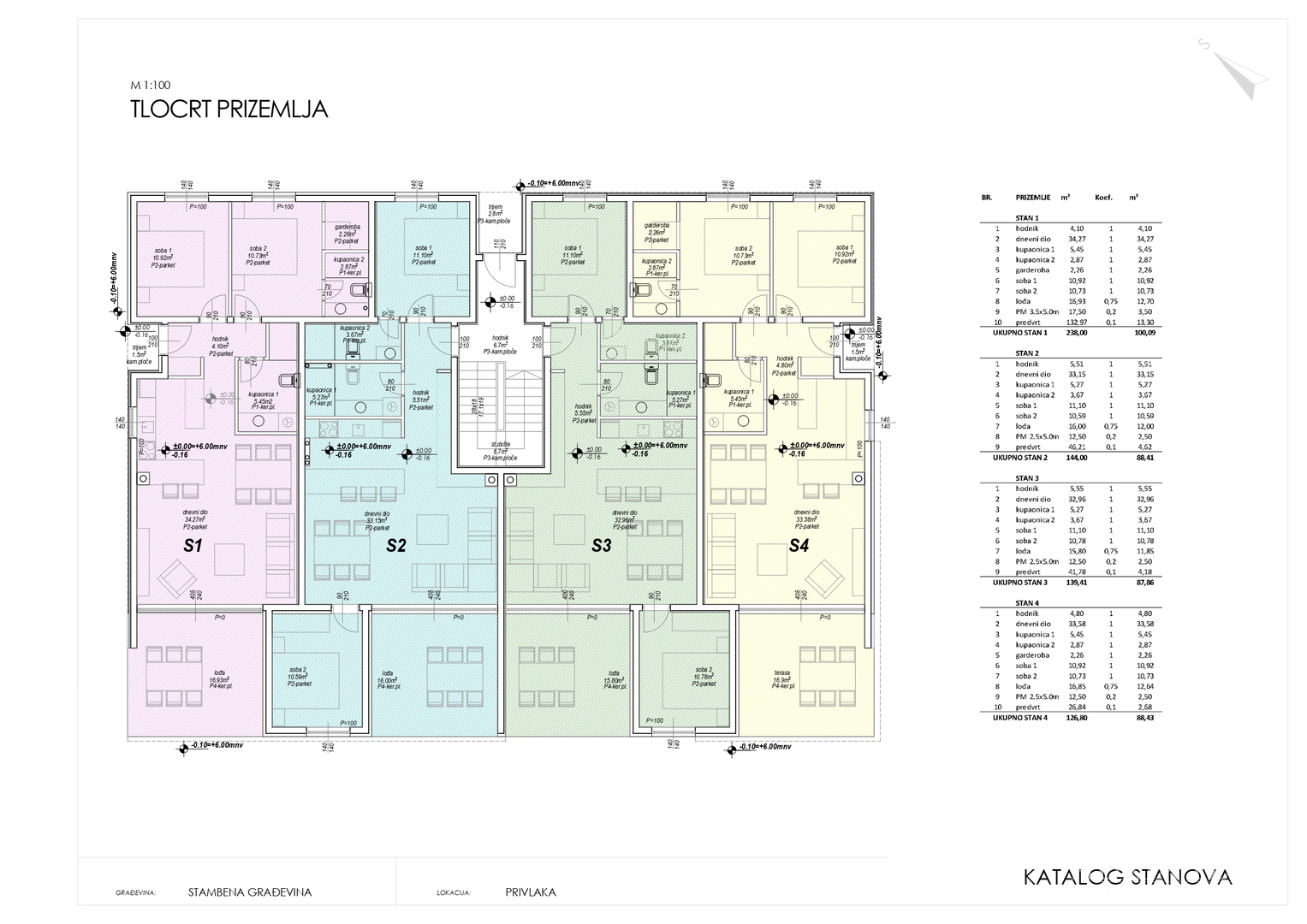 ONE-STOREY AND MULTI-STOREY APARTMENTS IN RESIDENTIAL BUILDING, NEW CONSTRUCTION, 150 m FROM SEA - PRIVLAKA