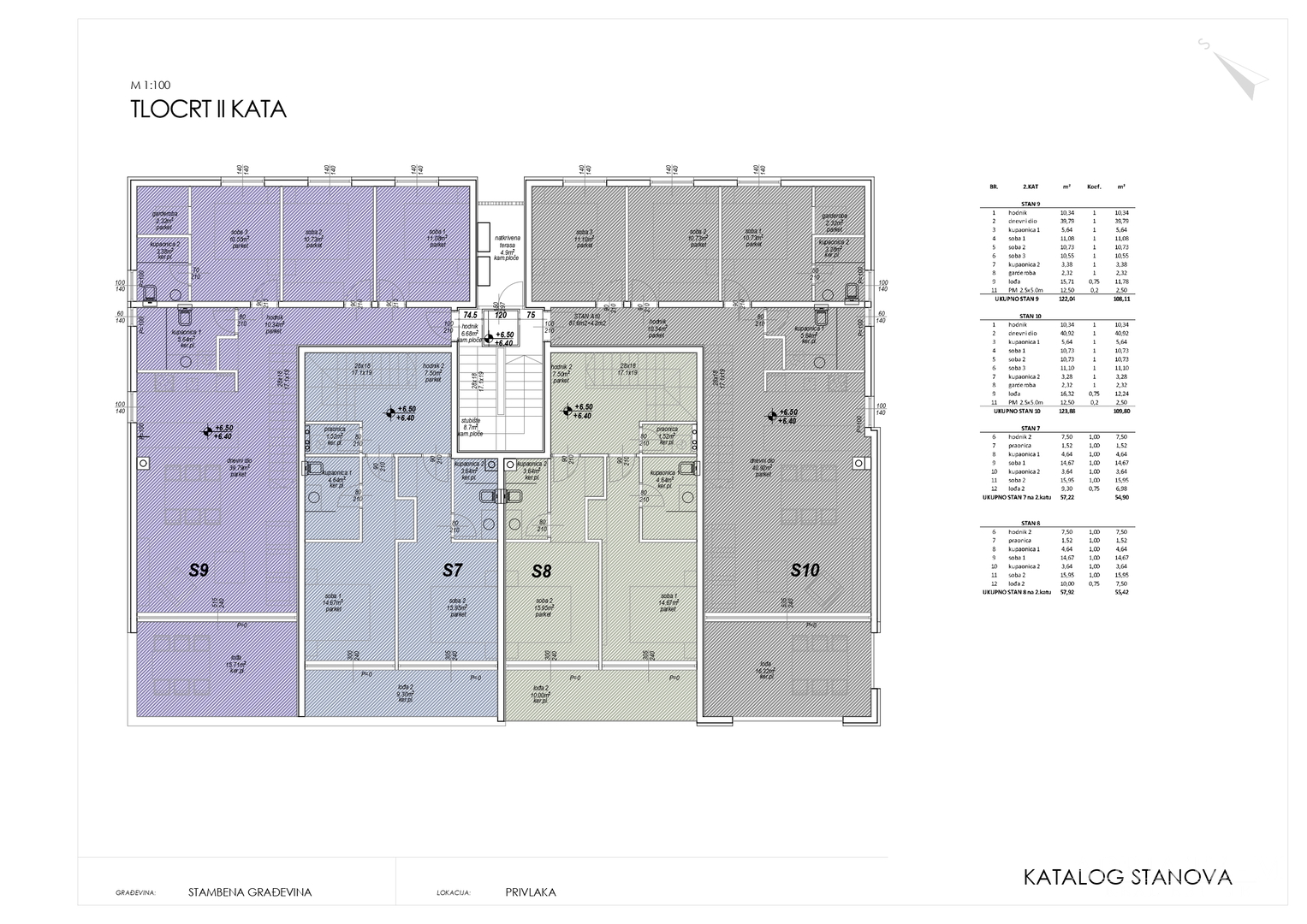 ONE-STOREY AND MULTI-STOREY APARTMENTS IN RESIDENTIAL BUILDING, NEW CONSTRUCTION, 150 m FROM SEA - PRIVLAKA