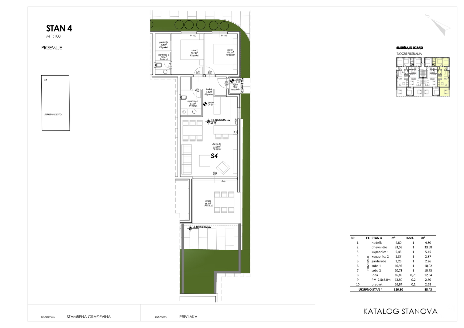 ONE-STOREY AND MULTI-STOREY APARTMENTS IN RESIDENTIAL BUILDING, NEW CONSTRUCTION, 150 m FROM SEA - PRIVLAKA