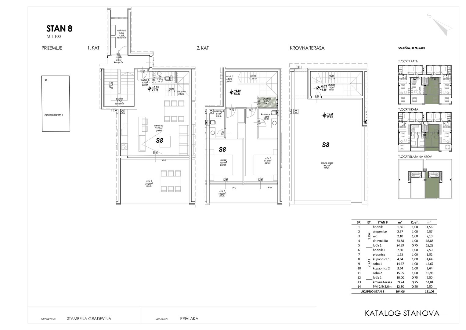 ONE-STOREY AND MULTI-STOREY APARTMENTS IN RESIDENTIAL BUILDING, NEW CONSTRUCTION, 150 m FROM SEA - PRIVLAKA