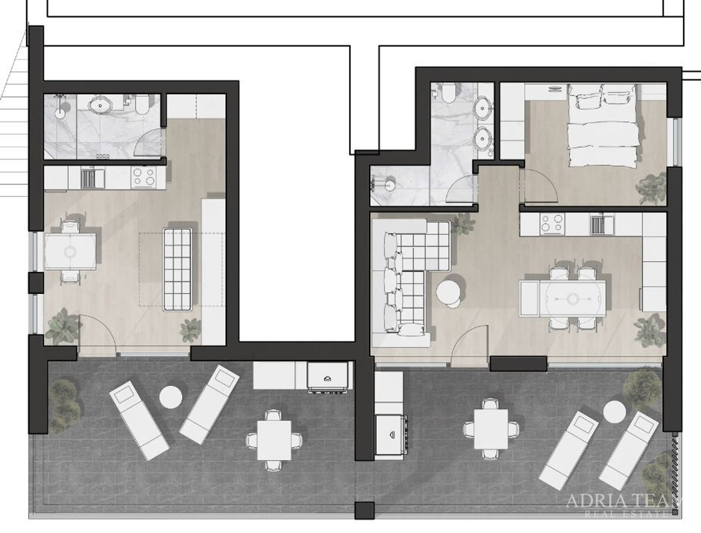 APARTMENTS, FIRST ROW TO THE SEA, NEW CONSTRUCTION - DRAGE