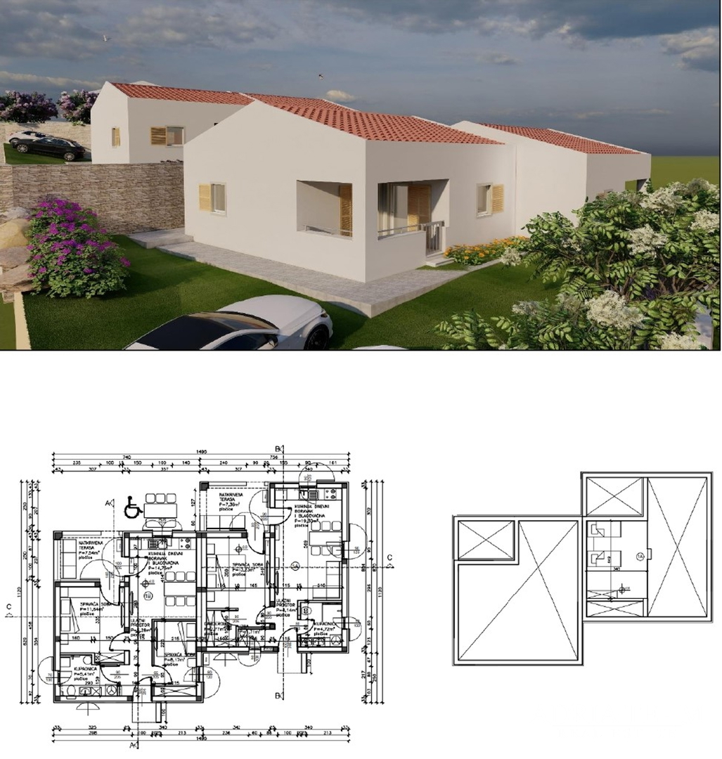 HOUSES IN A ROW WITH SEA VIEW, 2ND-4TH ROW TO THE SEA - NOVIGRAD DALMATINSKI