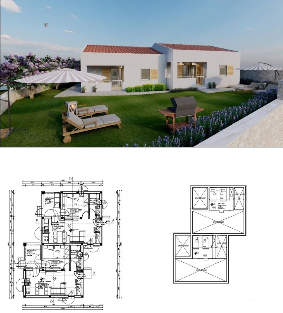 HOUSES IN A ROW WITH SEA VIEW, 2ND-4TH ROW TO THE SEA - NOVIGRAD DALMATINSKI