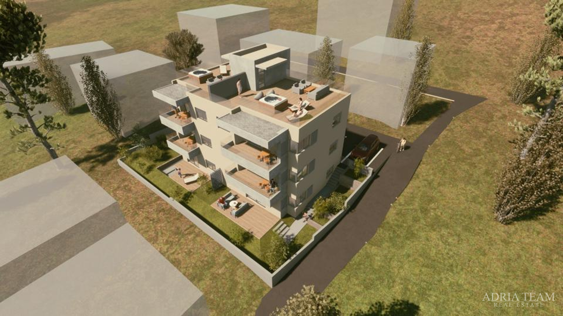 APARTMENTS IN A RESIDENTIAL BUILDING IN A NEW DEVELOPMENT, BEAUTIFUL VIEW, 45 m FROM THE SEA - VINJERAC