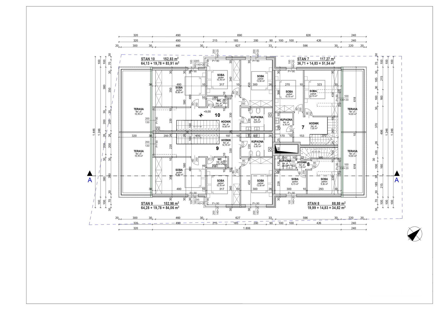 APARTMAN S 3 SPAVAĆE SOBE, 1. RED DO MORA, POVLJANA - PAG