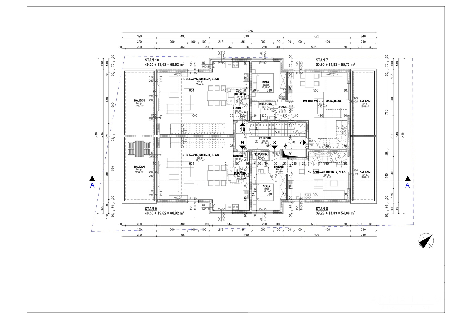 APARTMAN S 3 SPAVAĆE SOBE, 1. RED DO MORA, POVLJANA - PAG