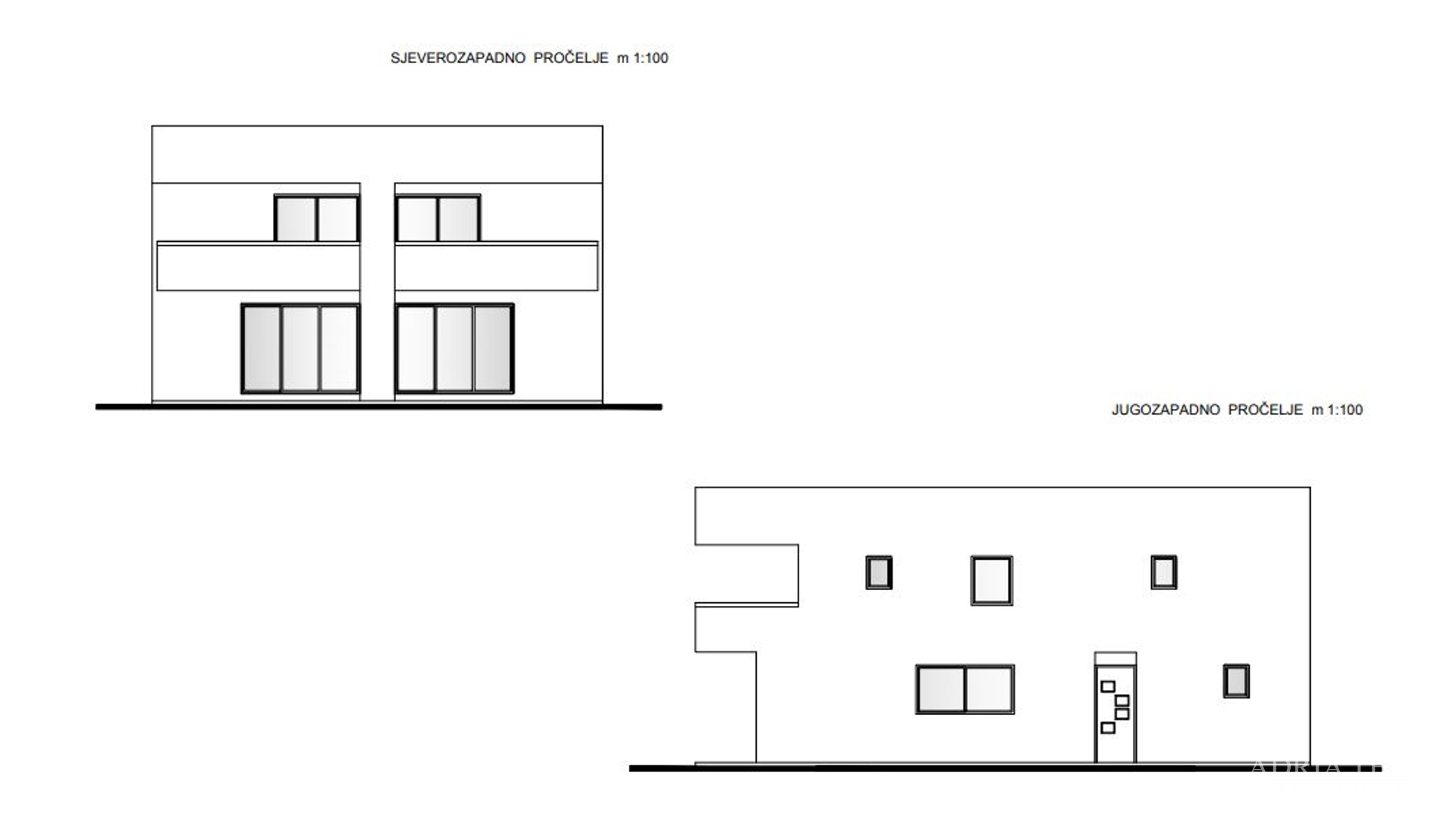 Two halves of a house with a pool, newly built - Privlaka