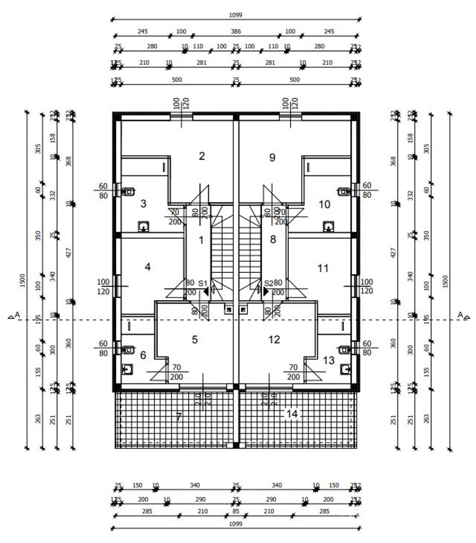 Two halves of a house with a pool, newly built - Privlaka