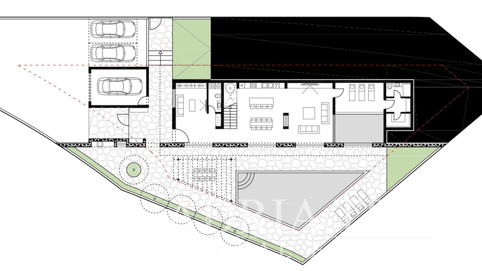 STAVEBNÍ POZEMEK PRVNÍ ŘADA K MOŘI S PROJEKTEM NA VILU, TOP POZICE!! - NIN-ZATON