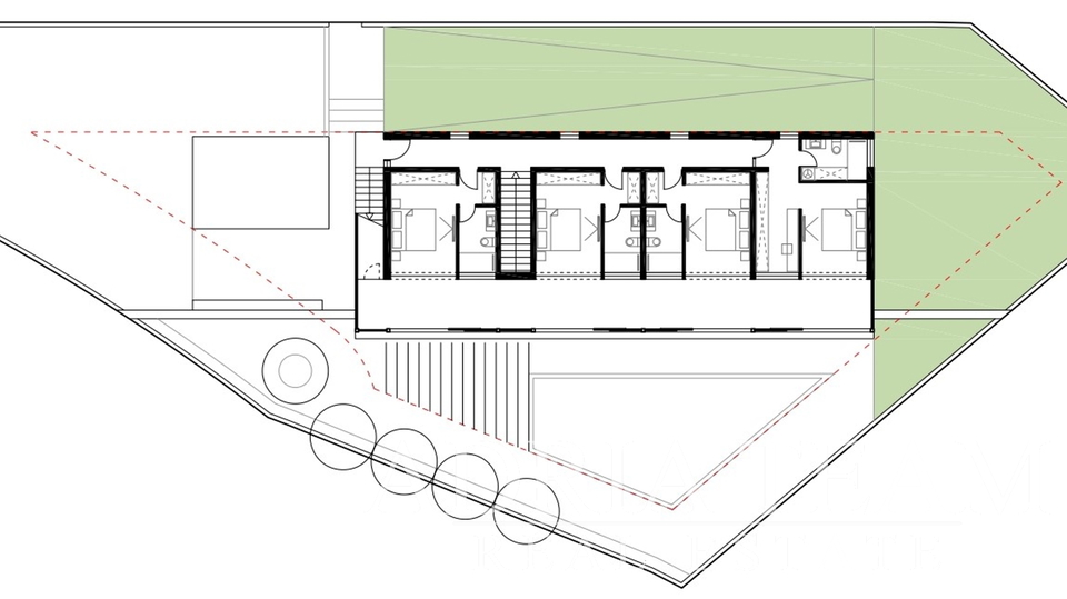 STAVEBNÍ POZEMEK PRVNÍ ŘADA K MOŘI S PROJEKTEM NA VILU, TOP POZICE!! - NIN-ZATON