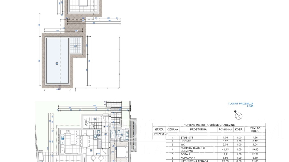 BUILDING LAND WITH PERMIT FOR TWO VILLAS WITH SWIMMING POOL, TOP POSITION, RTINA - RAŽANAC