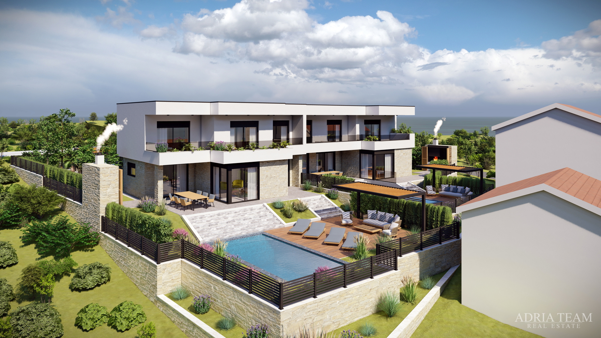 BAUFLÄCHE MIT BAUGENEHMIGUNG FÜR ZWEI VILLEN MIT SCHWIMMBAD, TOP-LAGE, RTINA - RAŽANAC